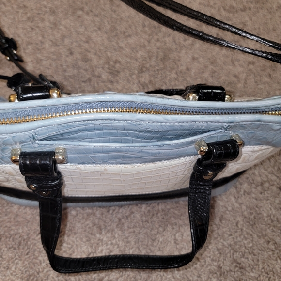 Brahmin Mini Asher Croc Embossed Leather Handbag Purse • Rare Color • Like New - Picture 13 of 16